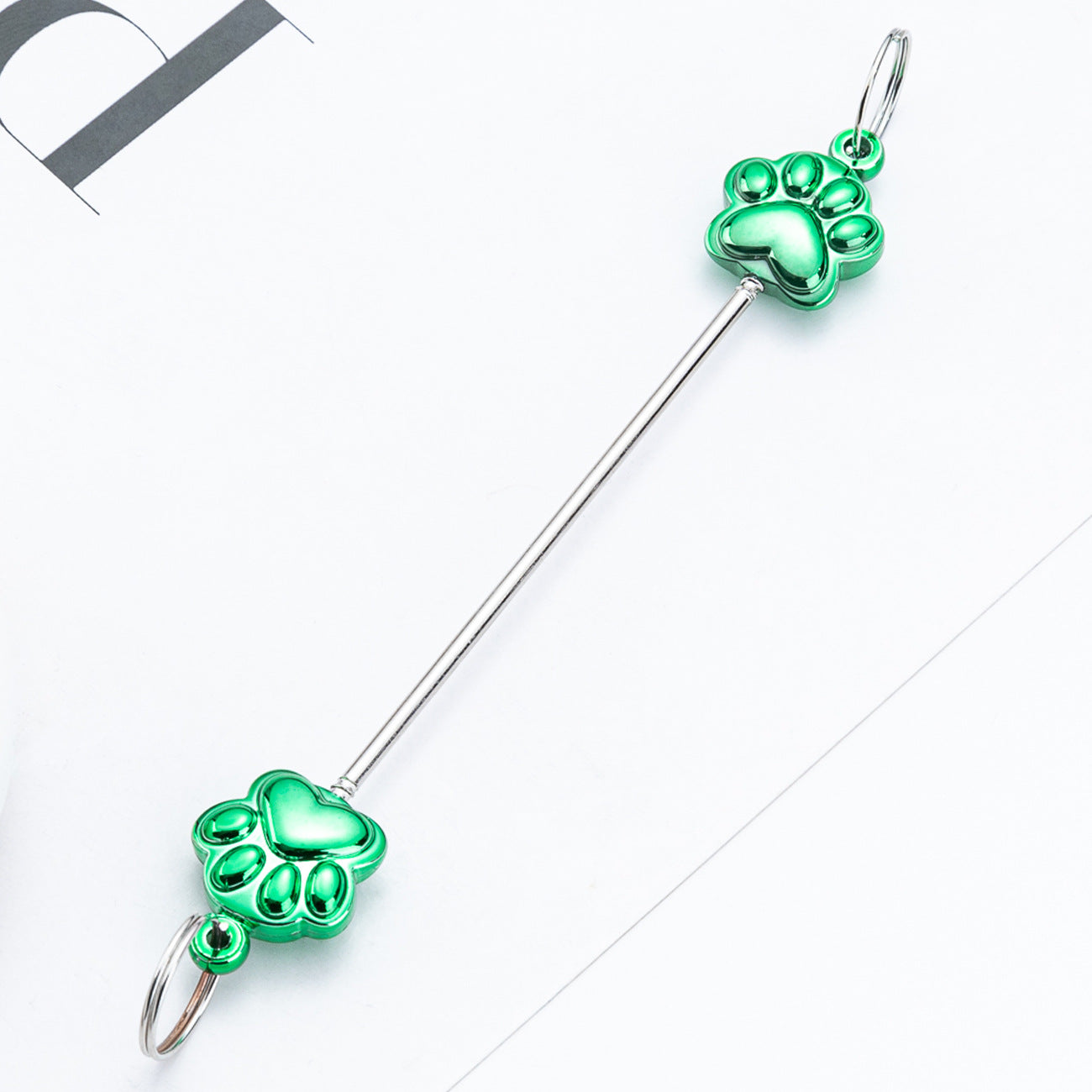 Wholesale Creative DIY multi-color cat paw  keychain