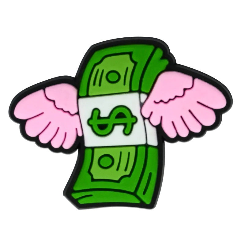 Wholesale   Random 100pcs USD seriesPVC Soft Rubber Shoe Buckle Decoration