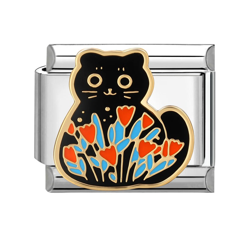 Wholesale  Italian Magic DIY Creative Steel Base Flower Module  Handmade Craft Charms