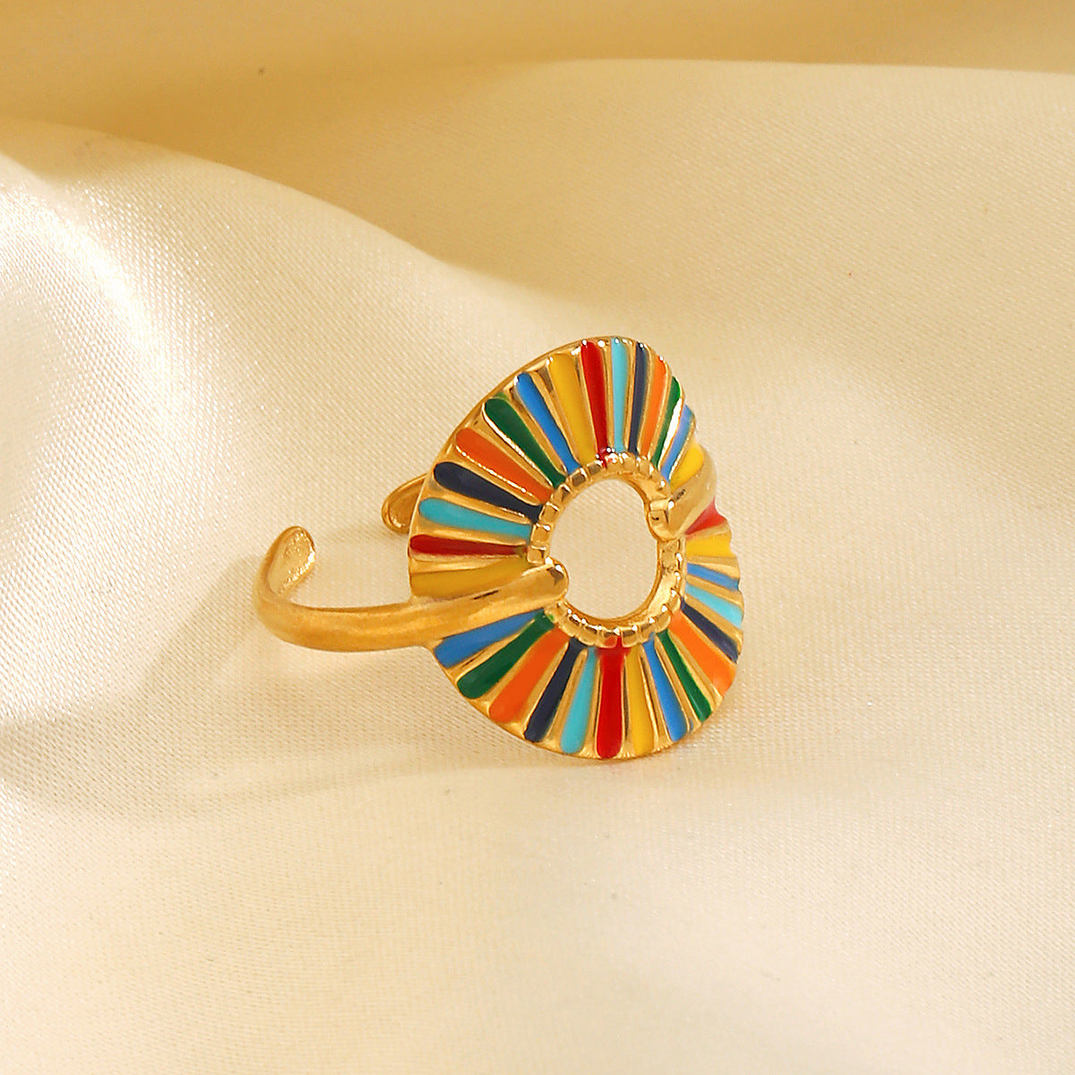 Wholesale Stainless Steel Geometric Rhinestone Drop Ring Trendy Fashion Jewelry for Resale