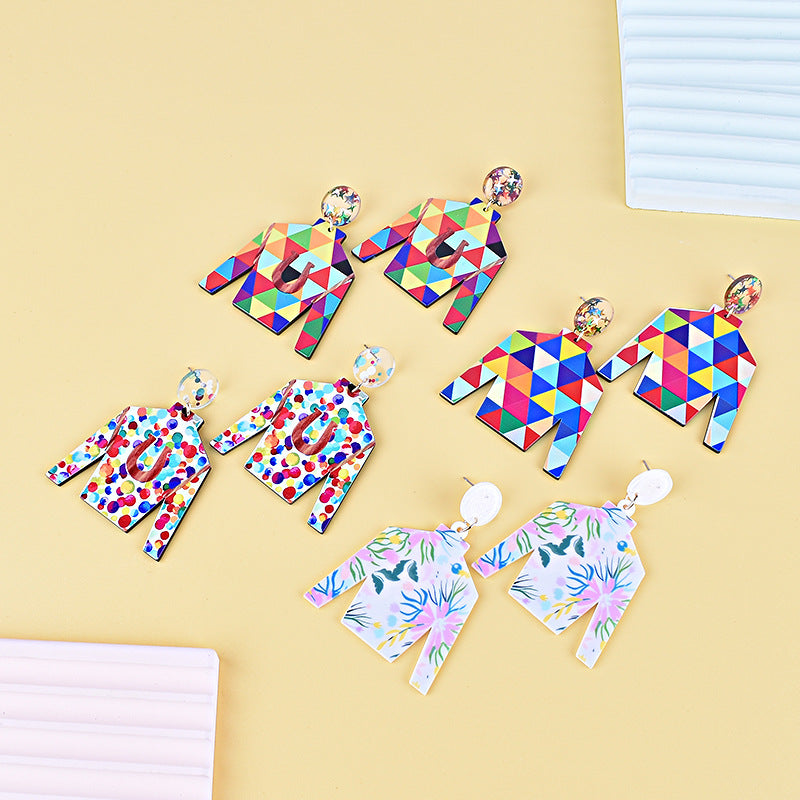 Wholesale Acrylic Horse Racing Festival Earrings Western Cowboy Hat Boots Earrings