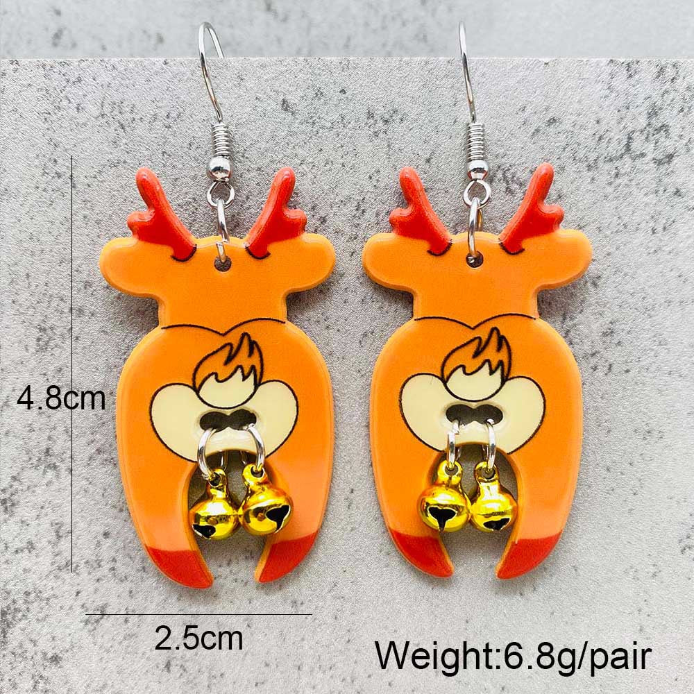 Wholesale Christmas Snowflake Elk Bell Christmas Dwarf Acrylic Earrings ACC-ES-ChenY085