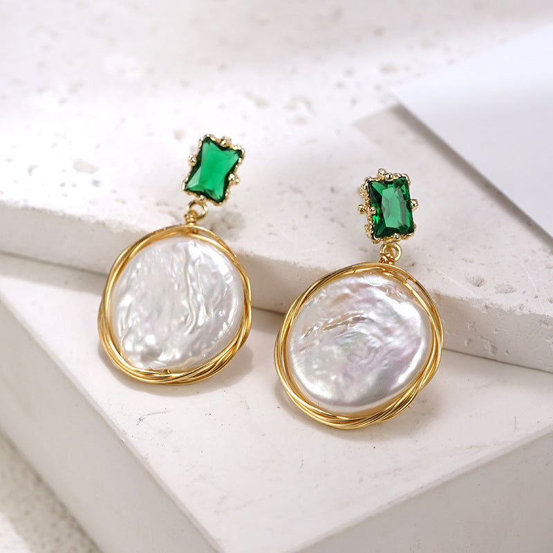 Wholesale  Baroque Pearl Earrings Irregular Earrings  Light Luxury Earrings