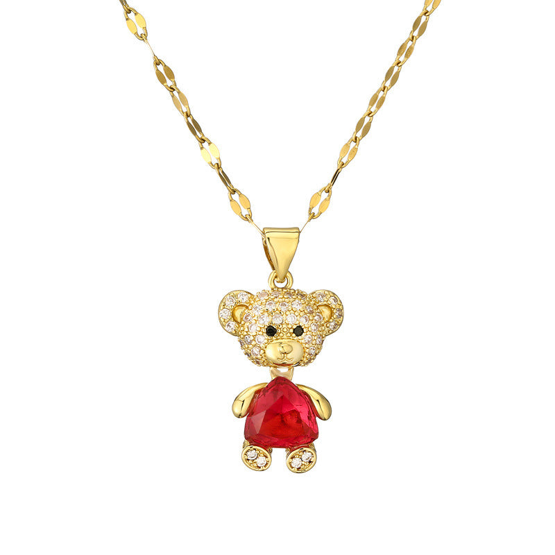 Wholesale cute bear pendant necklace