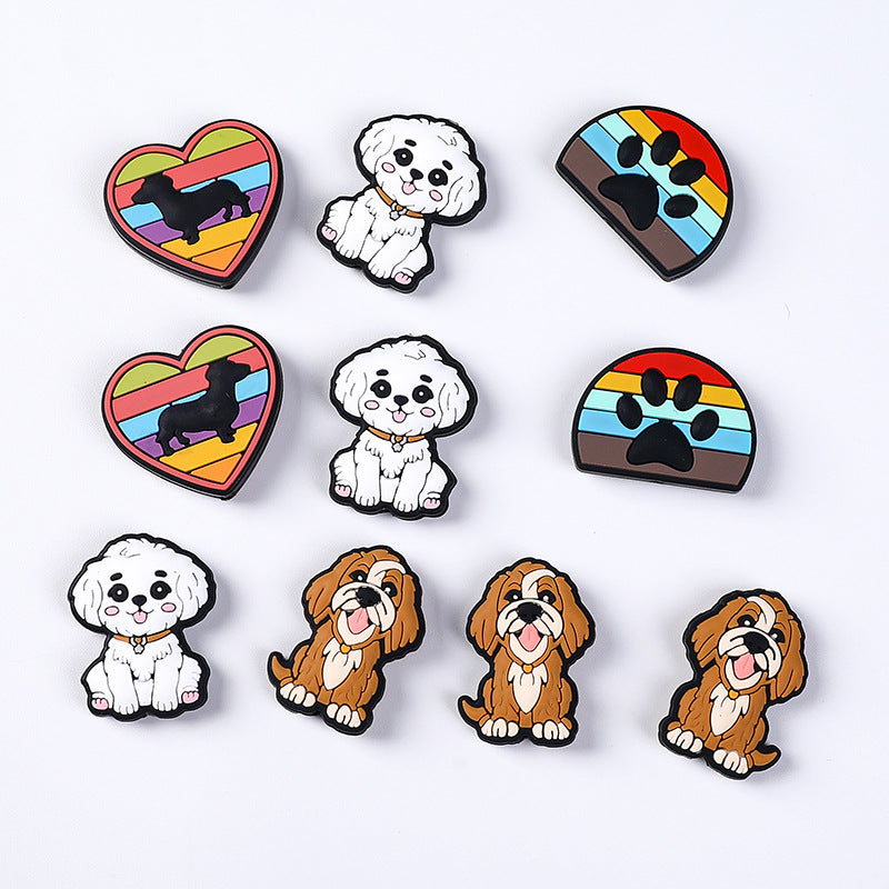 Wholesale 20pcs Puppy Cartoon Silicone Focal Beads ACC-BDS-RongFa032