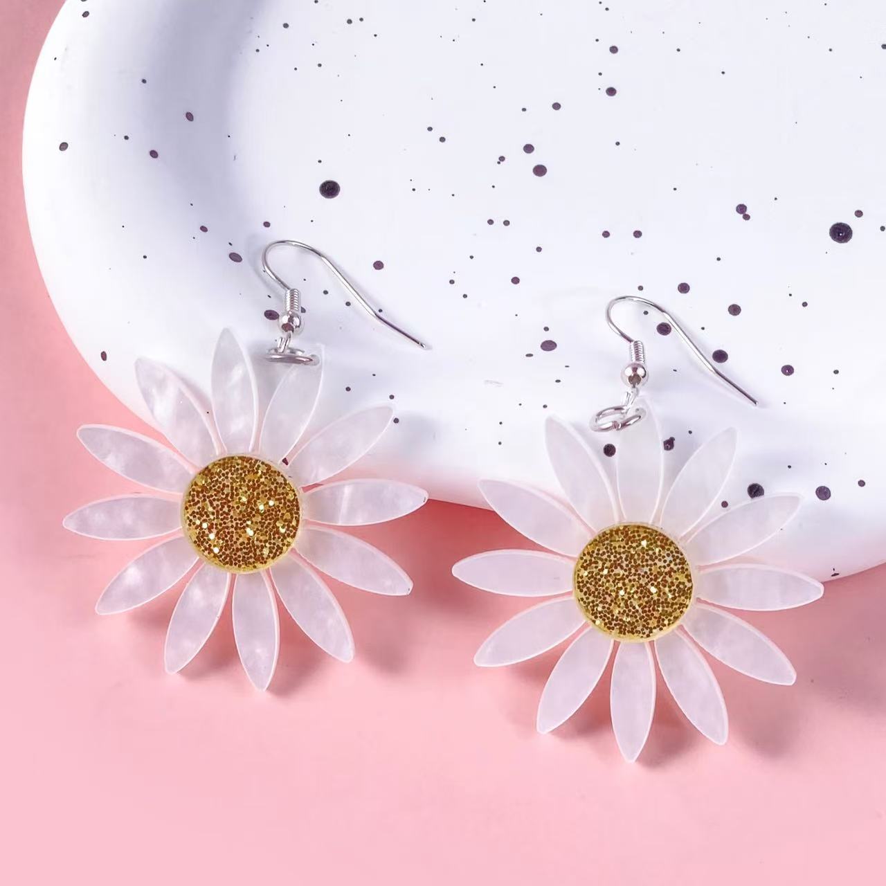 Wholesale Sunflower Acrylic Earrings