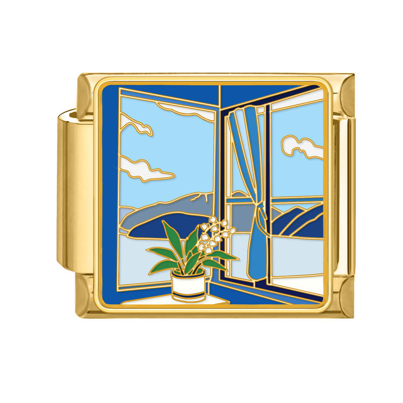 Wholesale DIY Modular Bracelet Stainless Steel Electroplated Gold Retro Fashion Jewelry Accessory
