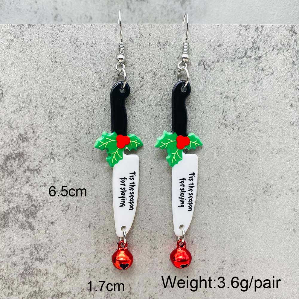 Wholesale Christmas Snowflake Elk Bell Christmas Dwarf Acrylic Earrings ACC-ES-ChenY085