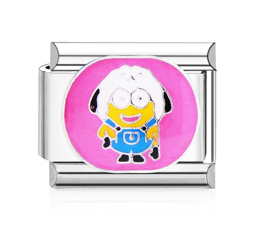 Wholesale  9mm Italian Charm Starter Bracelets DIY square Single Section Creative Stainless Steel Composable Bracelet