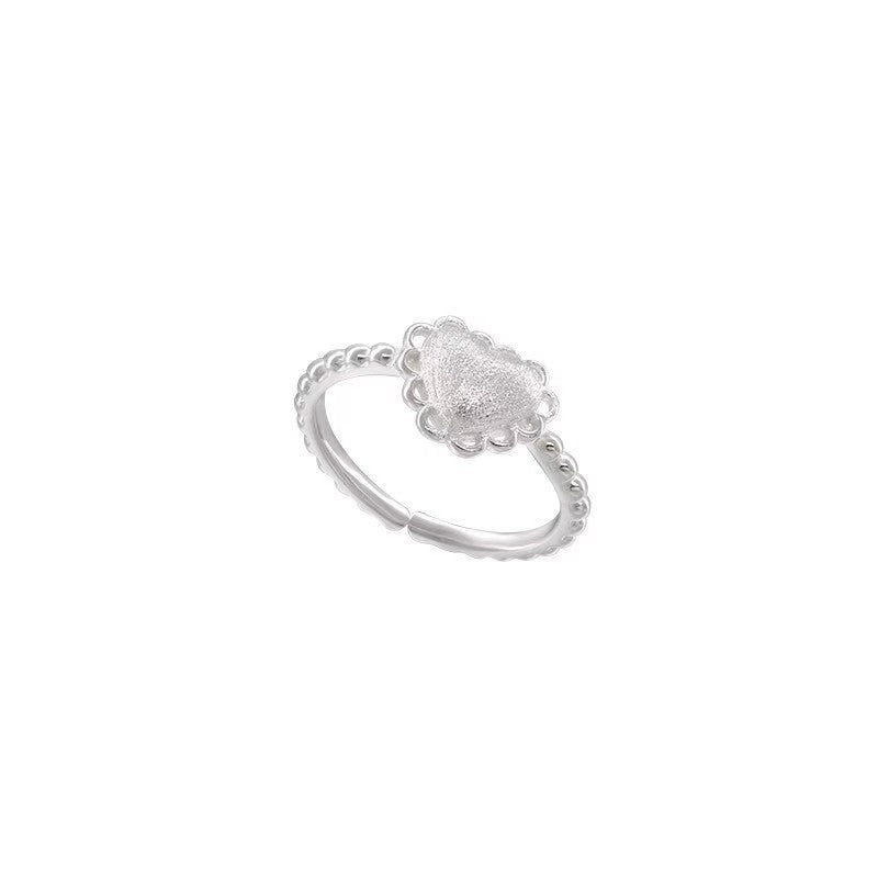 Wholesale Stylish Hollow Lace Heart Adjustable Ring Fashion Alloy Jewelry Accessory For Boutique Resale