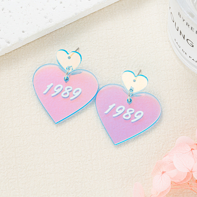 Wholesale Creative Acrylic Earrings Laser Heart Earrings ACC-ES-Jiay012