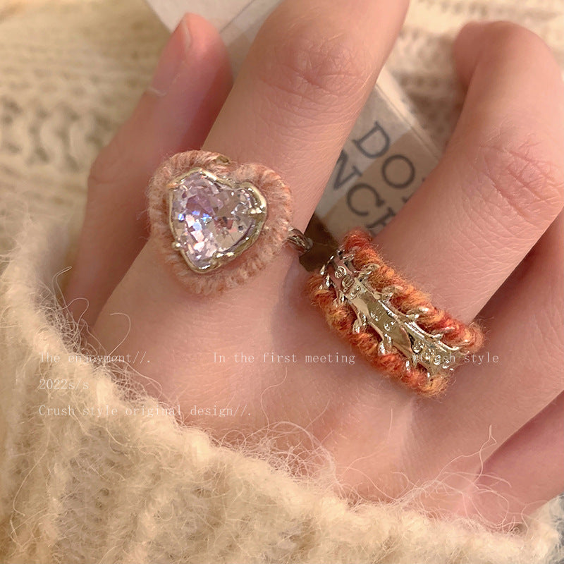 Wholesale Love zircon plush open ring