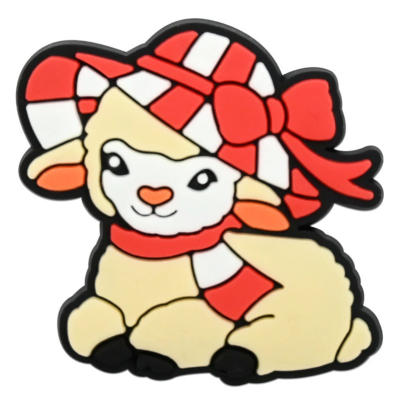 Wholesale Random 100pcs  Spring Picnic Series  PVC Soft Rubber Shoe Buckle Decoration