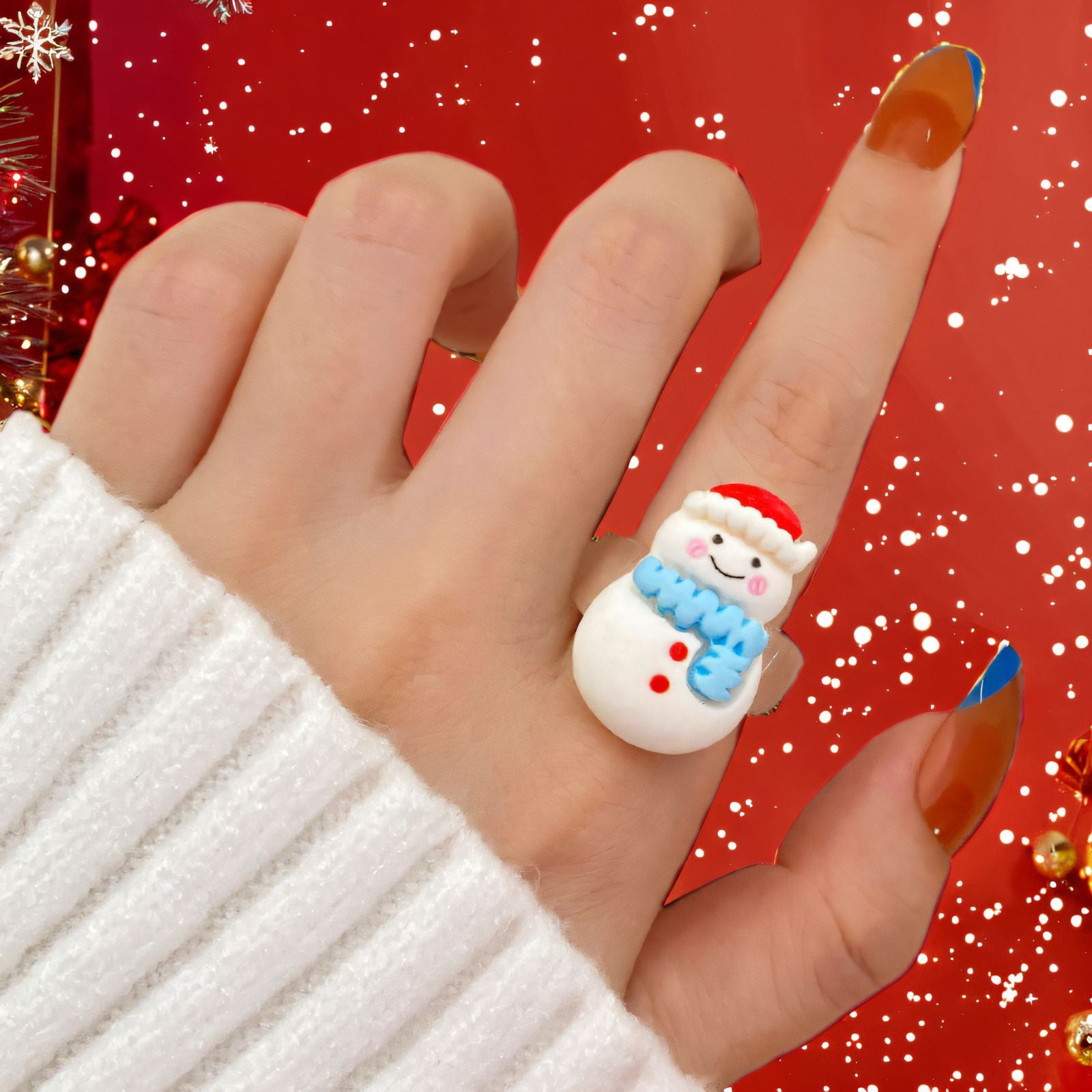 Wholesale Christmas Series Christmas Snowman Cute Cartoon Ring
