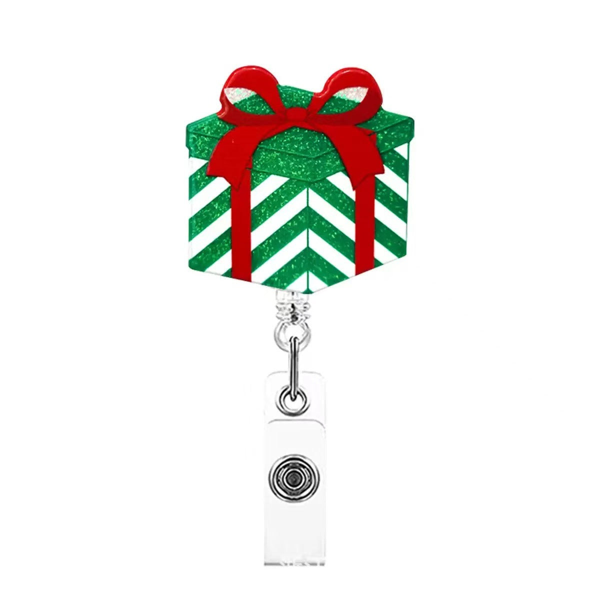 Wholesale acrylic Christmas office staff name tag retractable badge