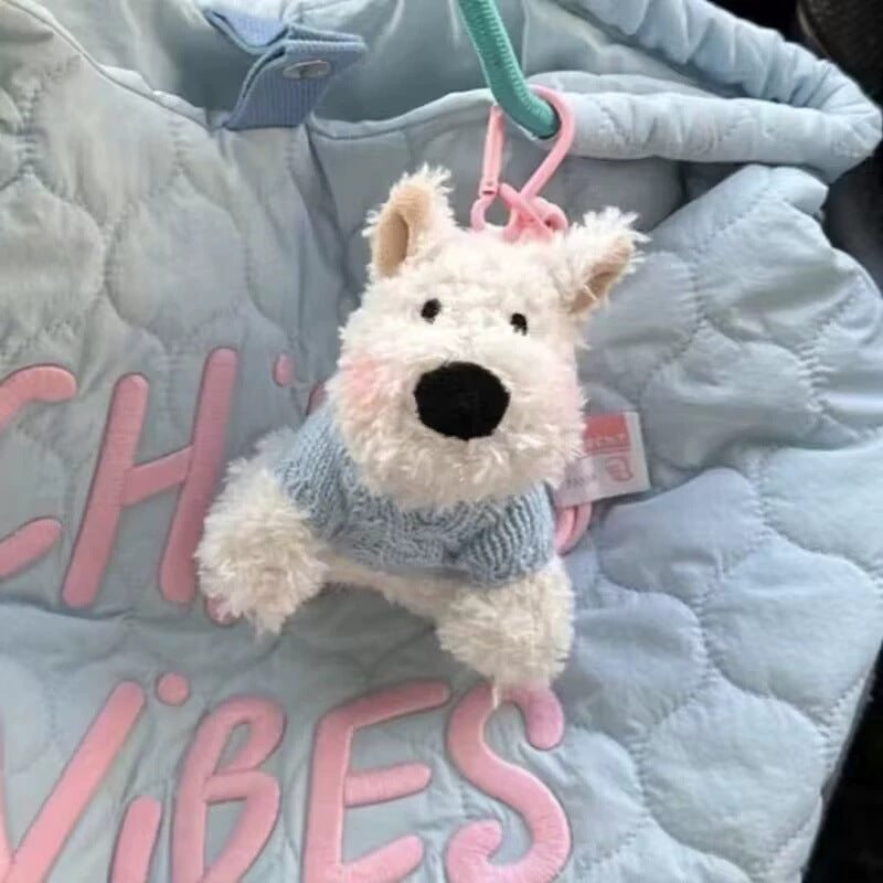 Wholesale Cute Flower  Puppy Plush Keychain