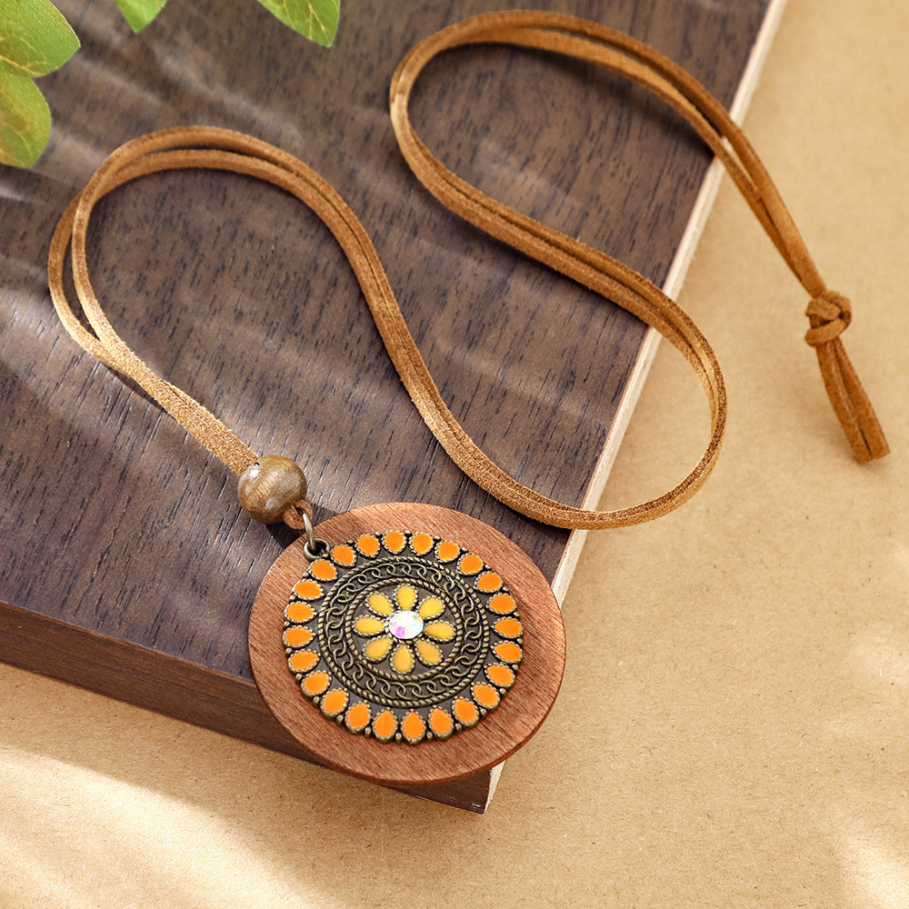 Wholesale Bohemian Geometric Colorful Drop Pendant Necklace Zinc Alloy Fashion Accessory for Travel Gift