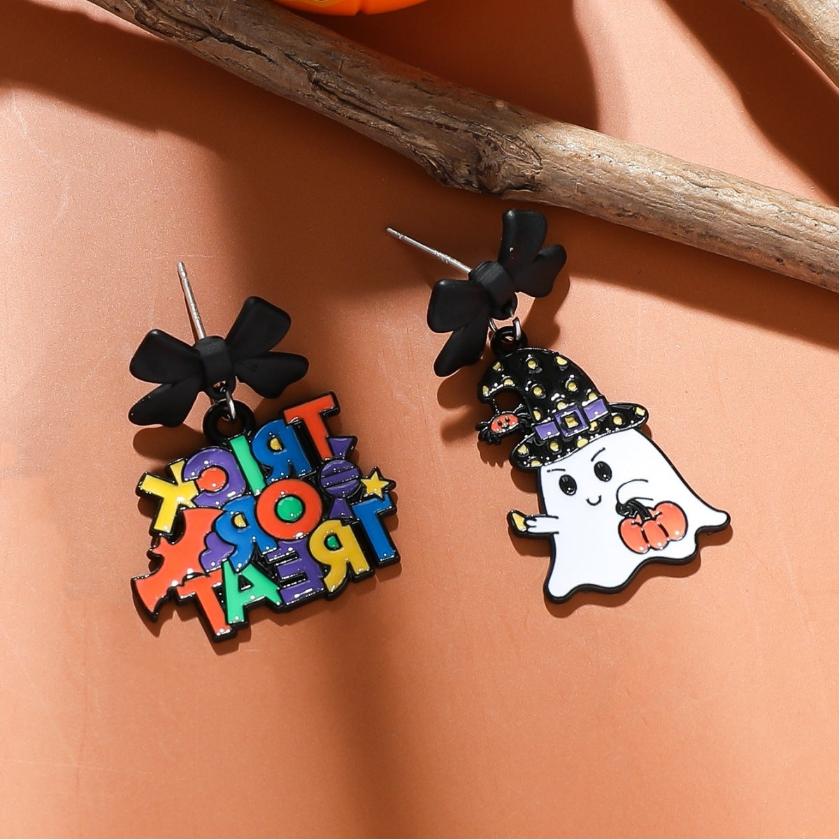 Wholesale Halloween cartoon alloy ghost pin pumpkin cute  earrings
