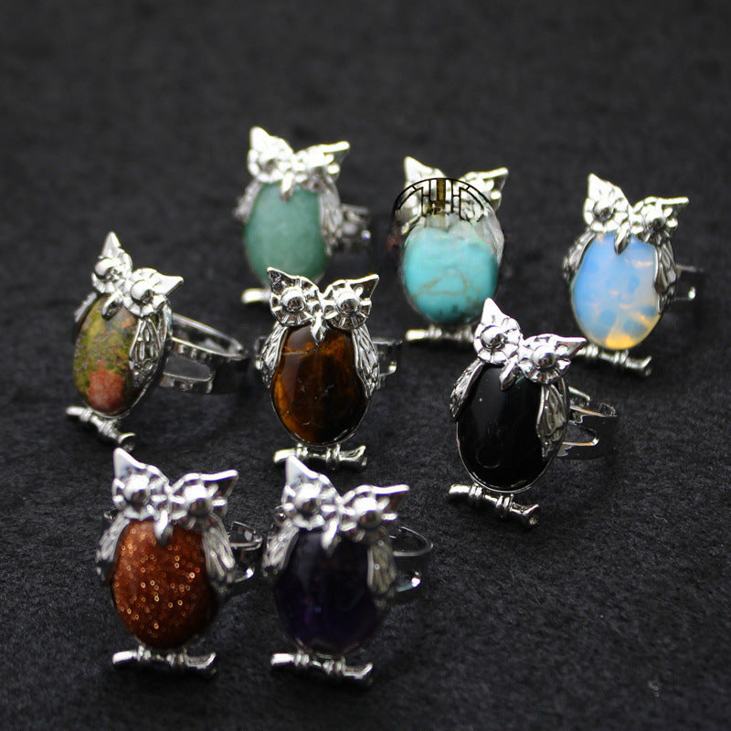 Wholesale Personality Exaggerated Owl Adjustable Ring