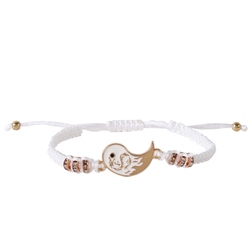 Wholesale Trendy Alloy Handmade Woven Couple Bracelet Set Taiji Bagua Design Gift Resale