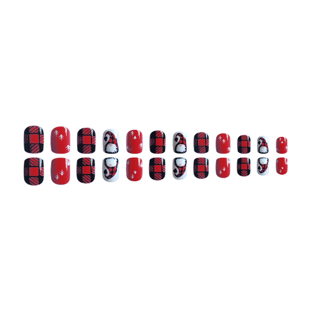 Wholesale 24 Pieces/box Christmas Press-on Nails Kits Nail Stickers ACC-NS-FengLi001