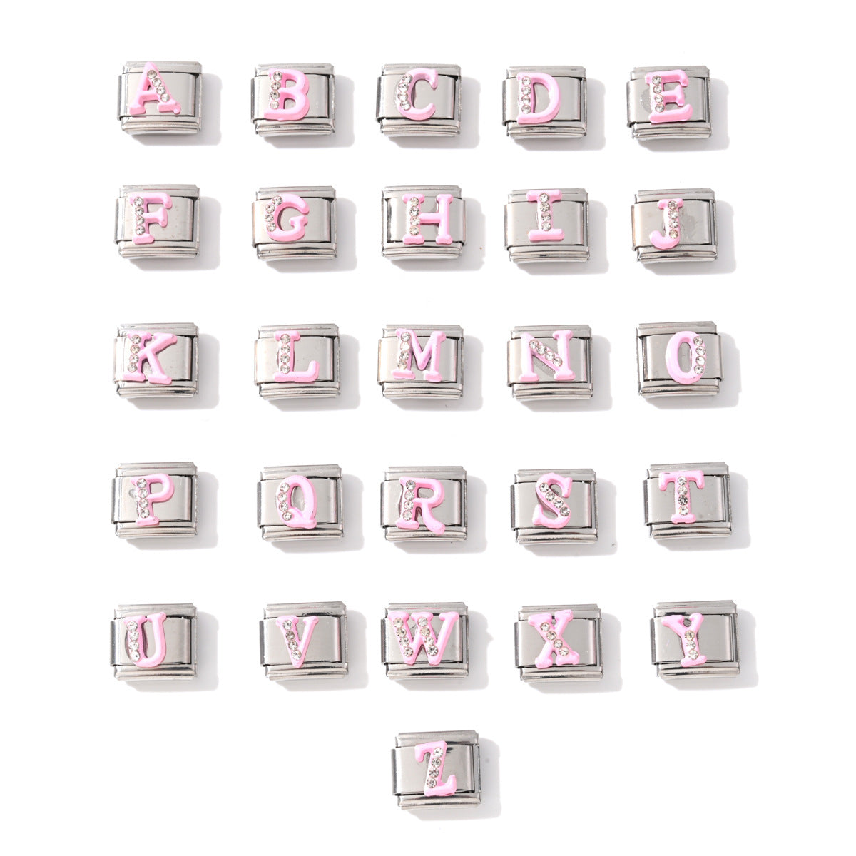 Wholesale Korean Style Stainless Steel Letter Charms for DIY Bracelet Jewelry Fashion Accessory