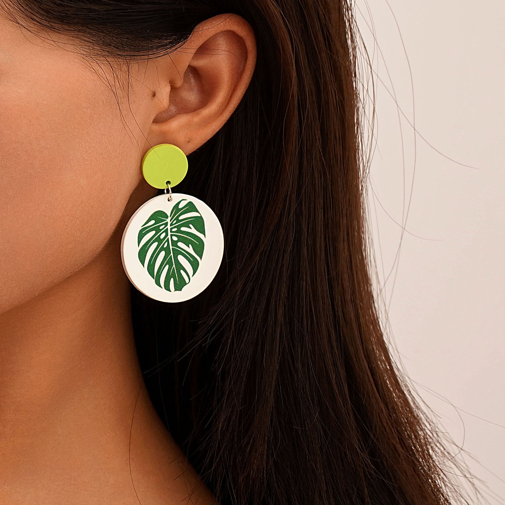 Wholesale Colorful Exaggerated Cartoon Stylish Green Banana Acrylic  Long Earrings