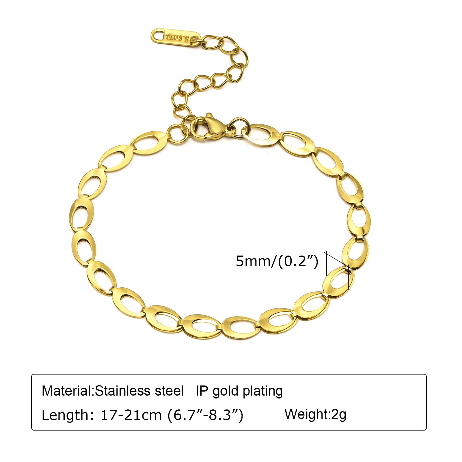 Wholesale 18K Gold Tone Stainless Steel Thin Evil Eye Chain Bracelet Minimalist Layered Design Gift Fashion Jewelry Accessory