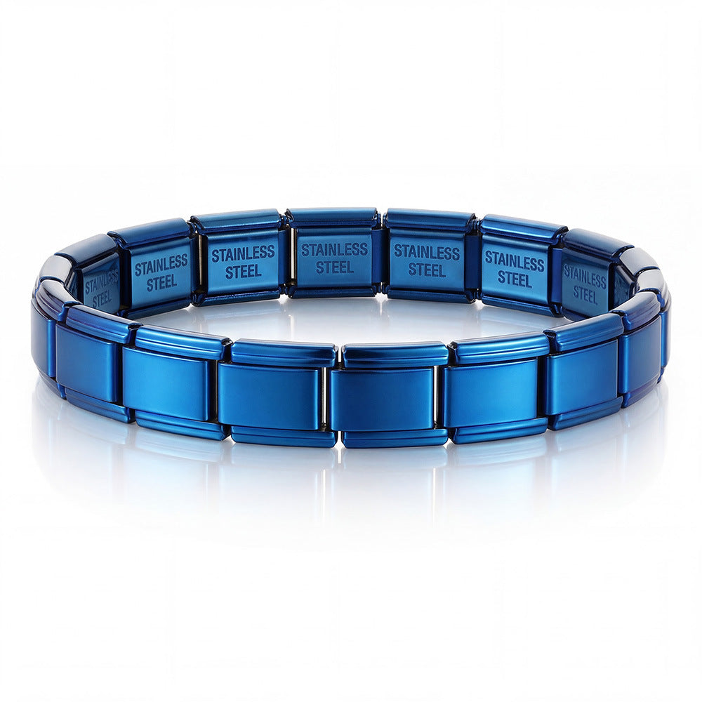 Wholesale Stylish Unisex Electroplated Stainless Steel Italian Charm Bracelet for Everyday Wear and Boutique Resale