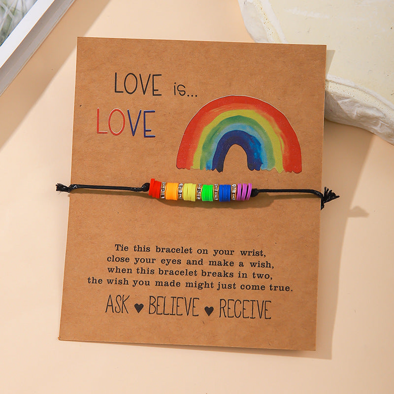 Wholesale  Colorful Rice Bead Bracelet Summer Rainbow