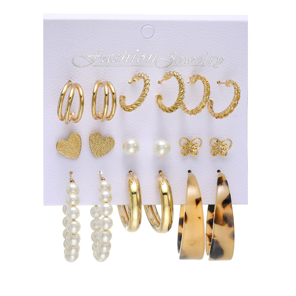 Wholesale  retro love butterfly earrings suit