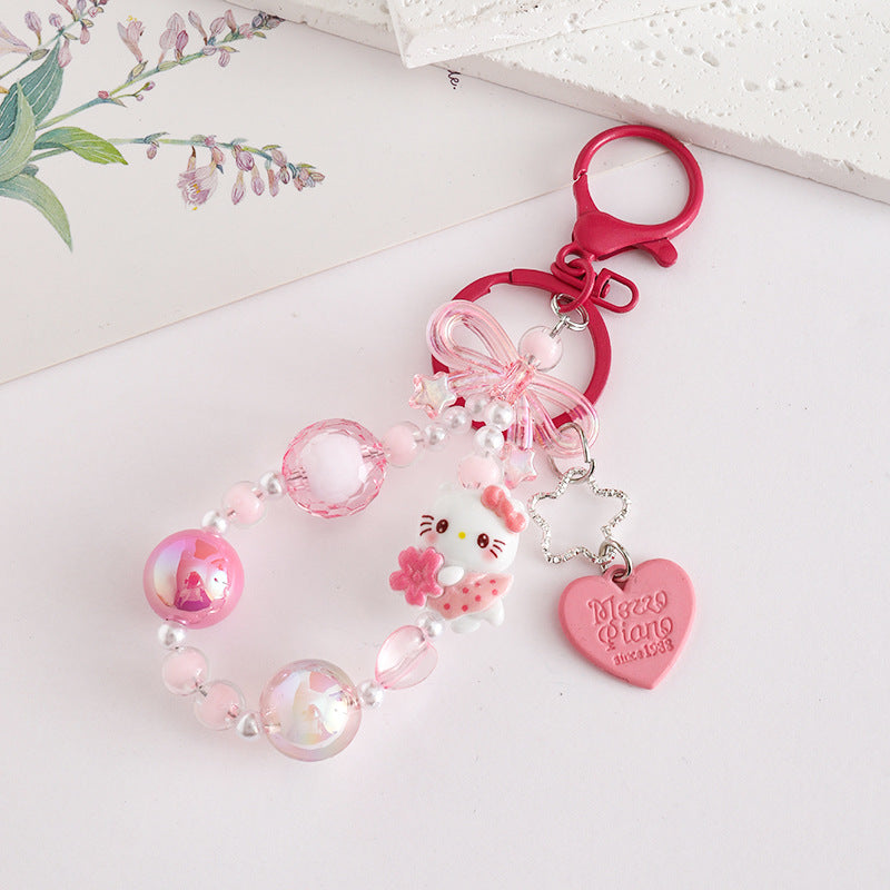 Wholesale Cartoon Fun Handmade Beaded Acrylic  Keychain   ACCVIP
