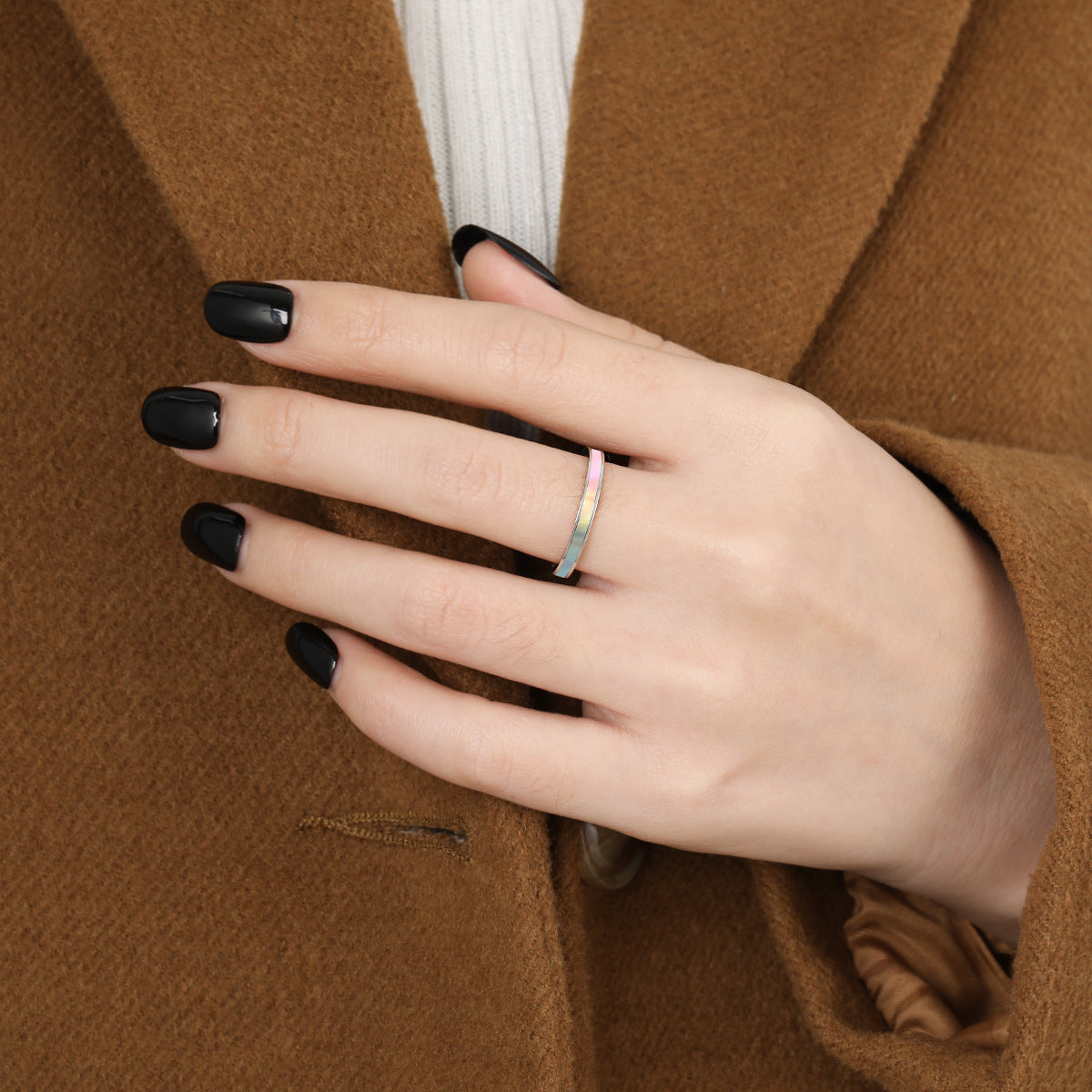 Wholesale  light luxury all-match gold-plated titanium steel ring