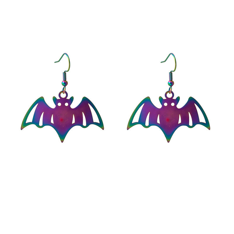 Wholesale Halloween Colorful Gradient Electroplating Stainless Steel Earrings ACC-ES-MDD042