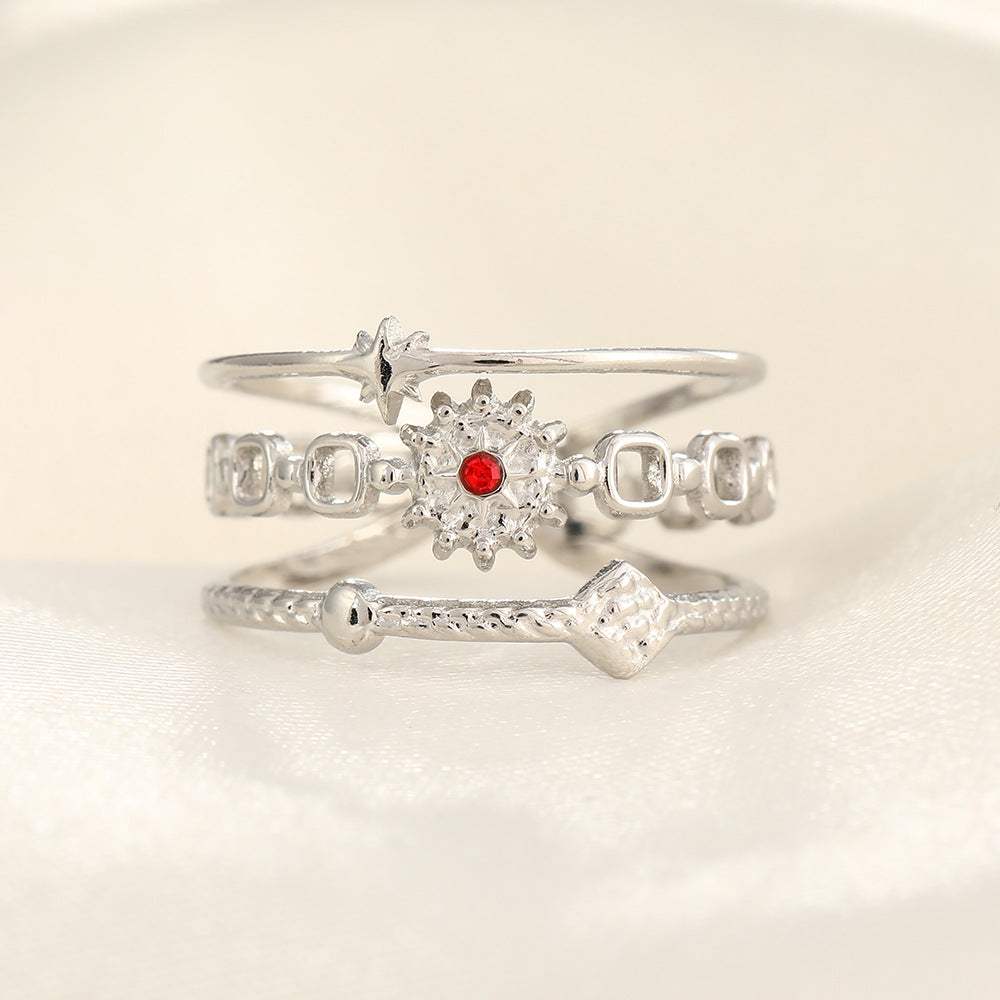 Wholesale Stainless Steel Micro Inlaid Zircon Loose Rings ACC-RS-TaiMei003