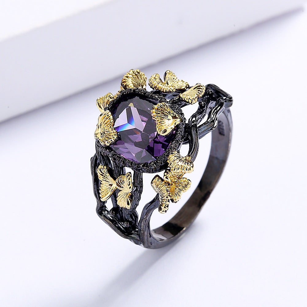 Wholesale  natural stone flower ring