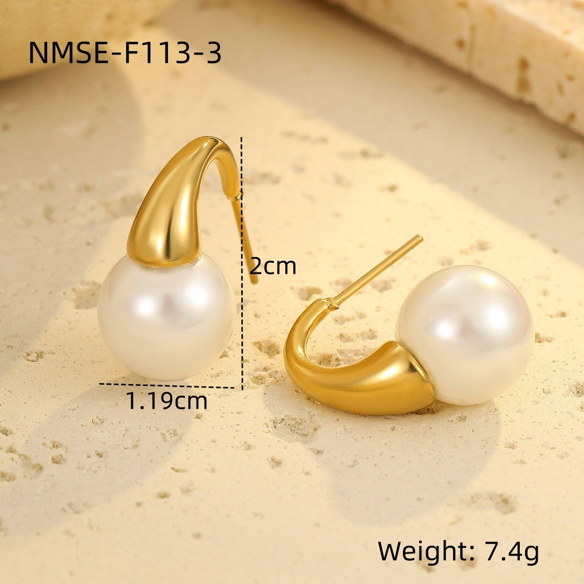 Wholesale  Stainless Steel Earrings Baroque Pearl Earrings