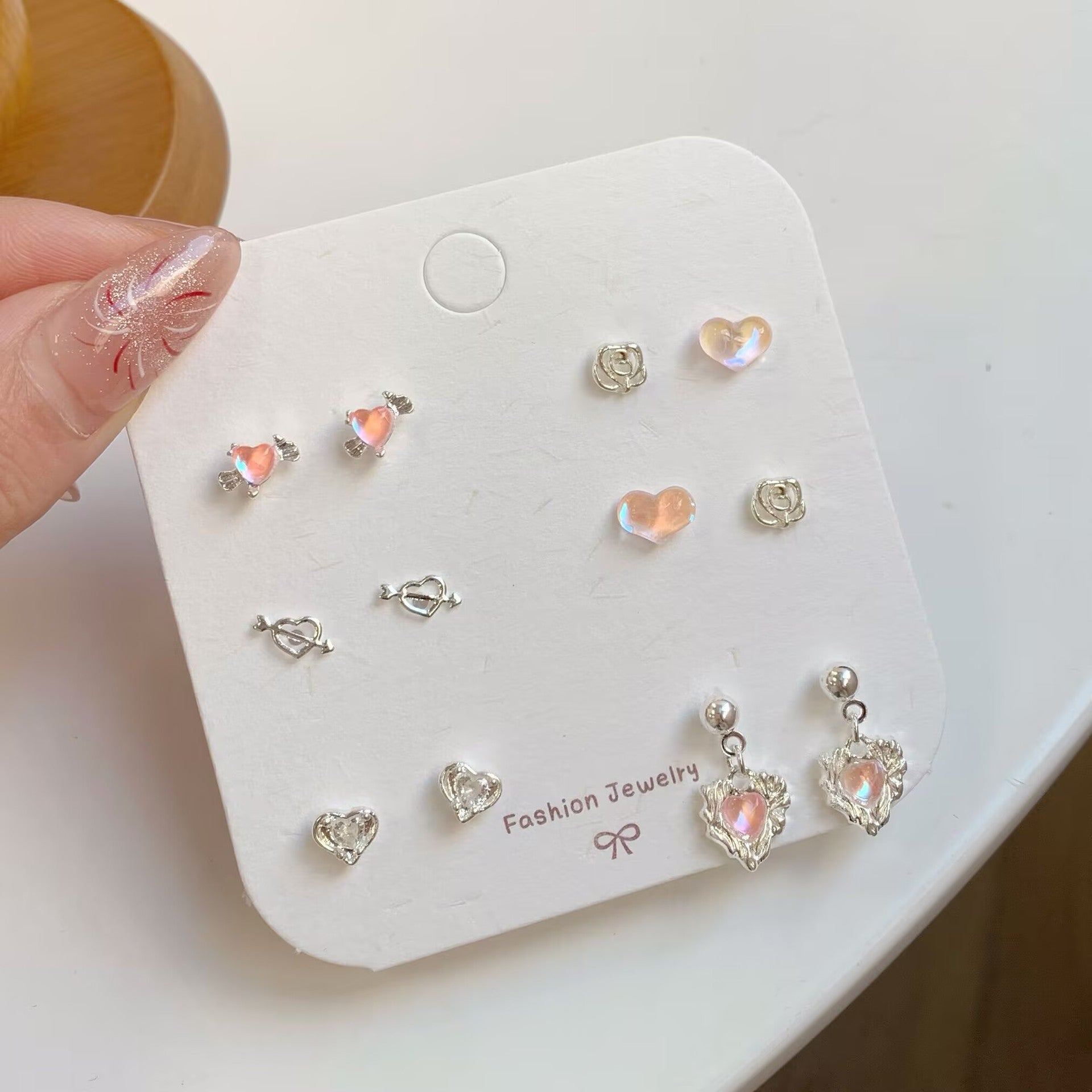 Wholesale Sweet and fresh silver needle small floral and fruit earrings