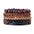 Wholesale Multi-layer Leaves Retro  Volcanic Stone Alloy Feather Leather Bracelet