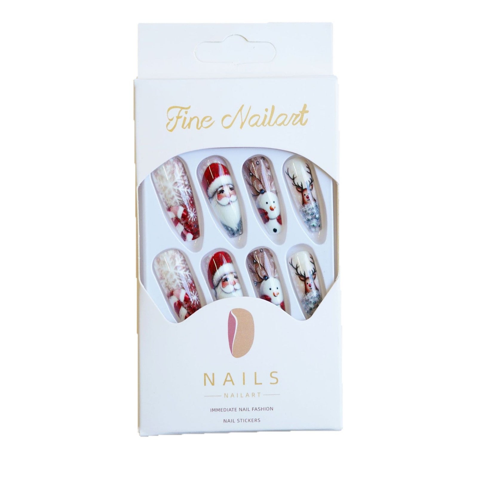 Wholesale 24 Pieces/ box Christmas  Nails Kits Nail Stickers