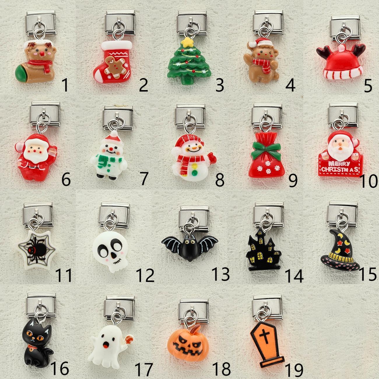 Wholesale Christmas DIY Stainless Steel Charm Beads for Handcrafted Jewelry Making,  Fashion Accessory