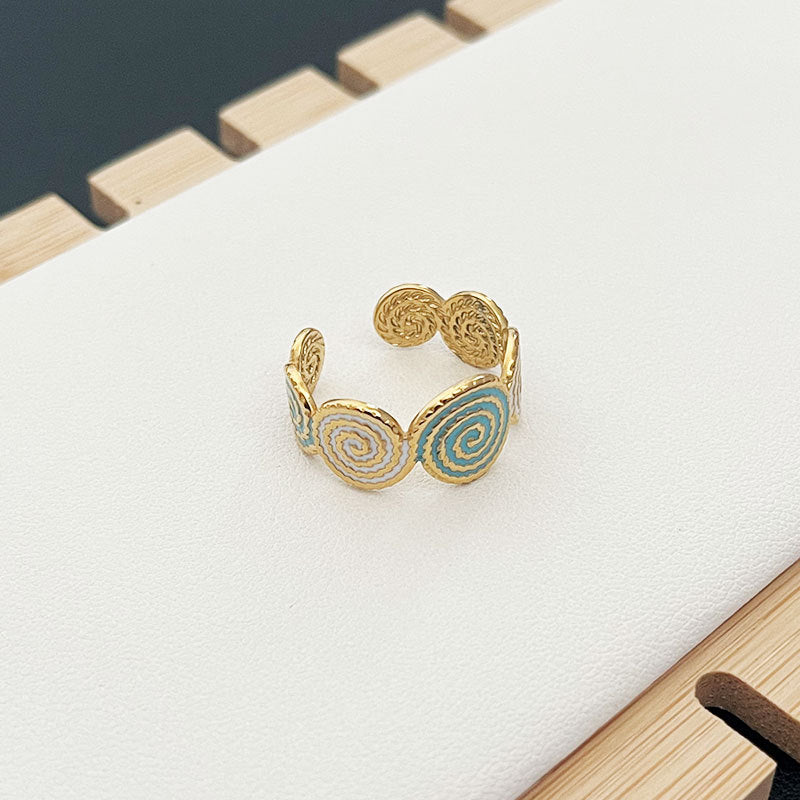 Wholesale Versatile Stainless Steel Gold Open Round Thread Ring