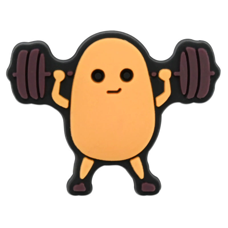 Wholesale Random 100pcs Cute cartoon potato-shaped  PVC Soft Rubber Shoe Buckle Decoration