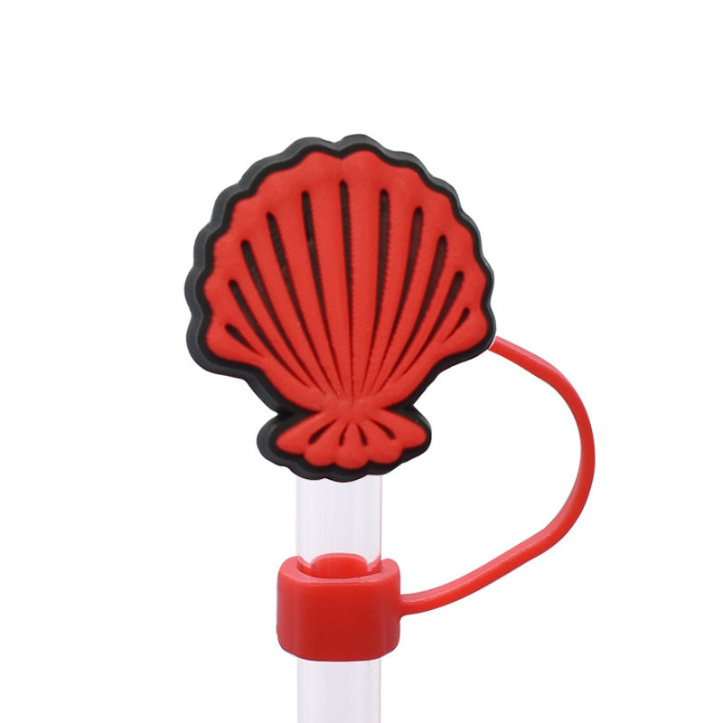 Wholesale Random 100pcs Cute Colorful Shell Straw Cover 10MM Straw Tube Cap