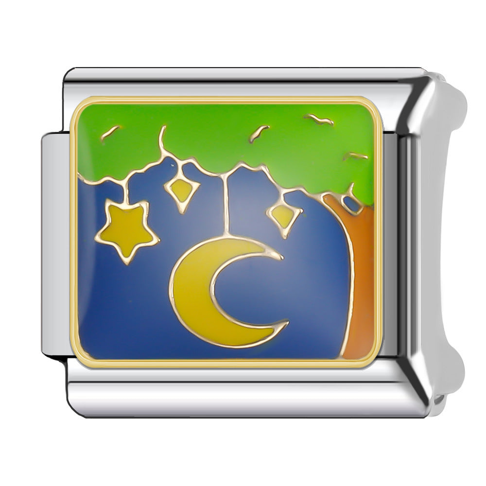 Wholesale Italian Charm Bracelet 9mm DIY Splicing Cosmic Star Series Stainless Steel Composable Bracelet