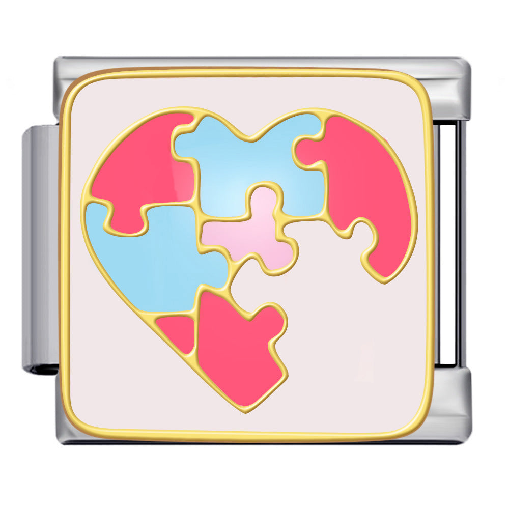 Wholesale  Italian modular  heart-shaped titanium steel  oil-dripping DIYbracelet