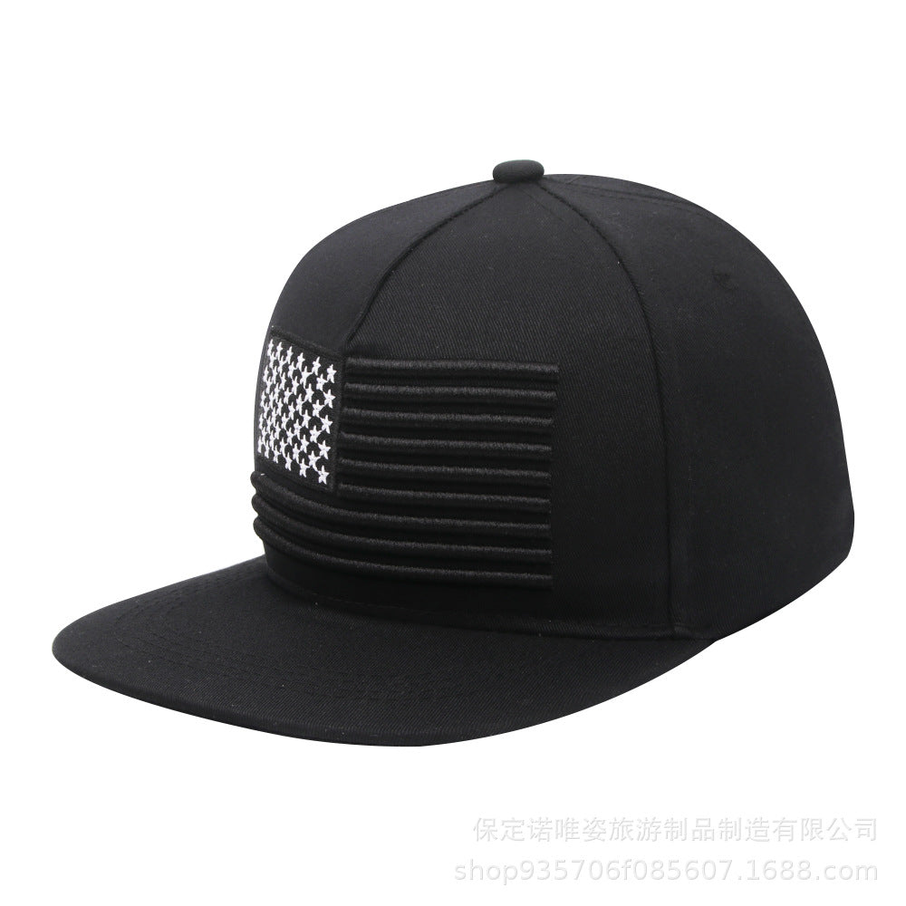 Wholesale Embroidered Flat-Brim Hip Hop Cap National Flag Baseball Cap