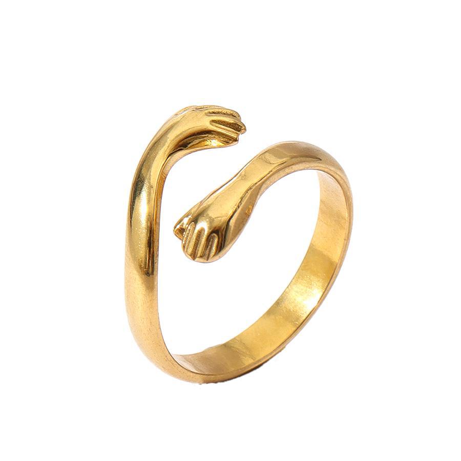 Wholesale Stainless Steel Palm Petal Ring 18k Gold Plated Rings ACC-RS-MuC011