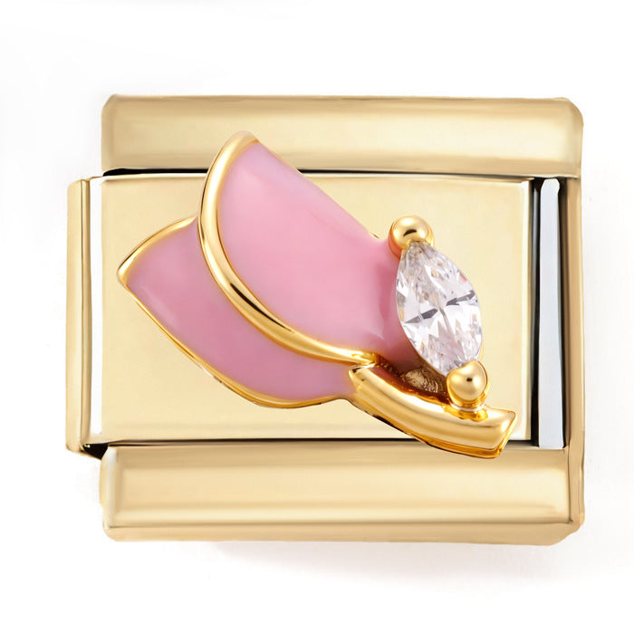 Wholesale Italian Charm Bracelet 9mm DIY Zircon Girls  Creative Stainless Steel Composable Bracelet