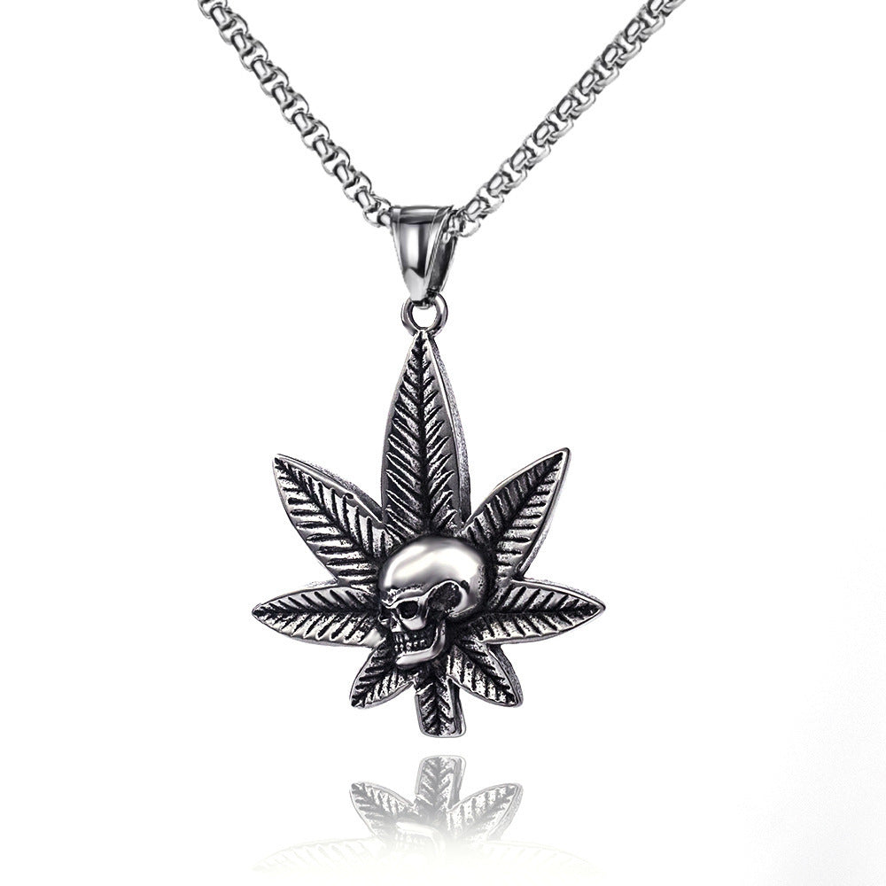 Wholesale personality hip-hop stainless steel necklace men's retro box pendant jewelry